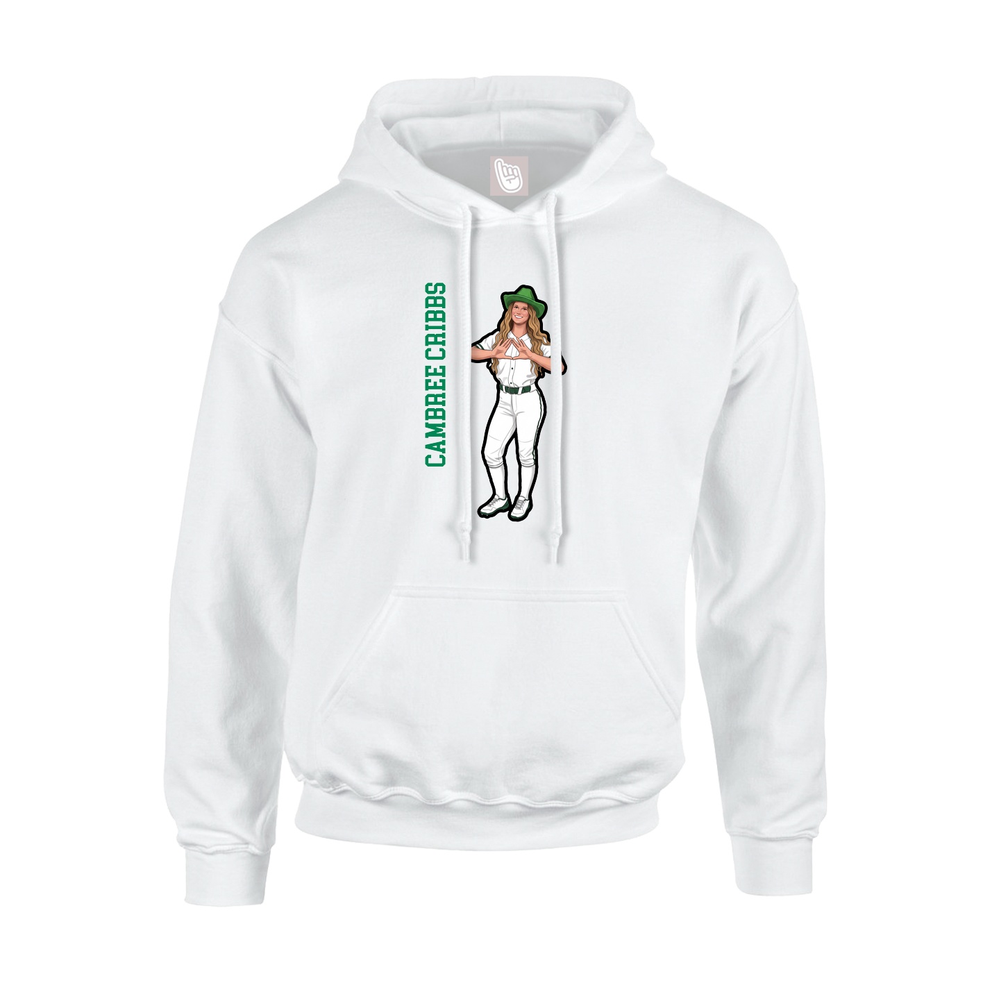 Youth Hoodie — Name Vertical in White