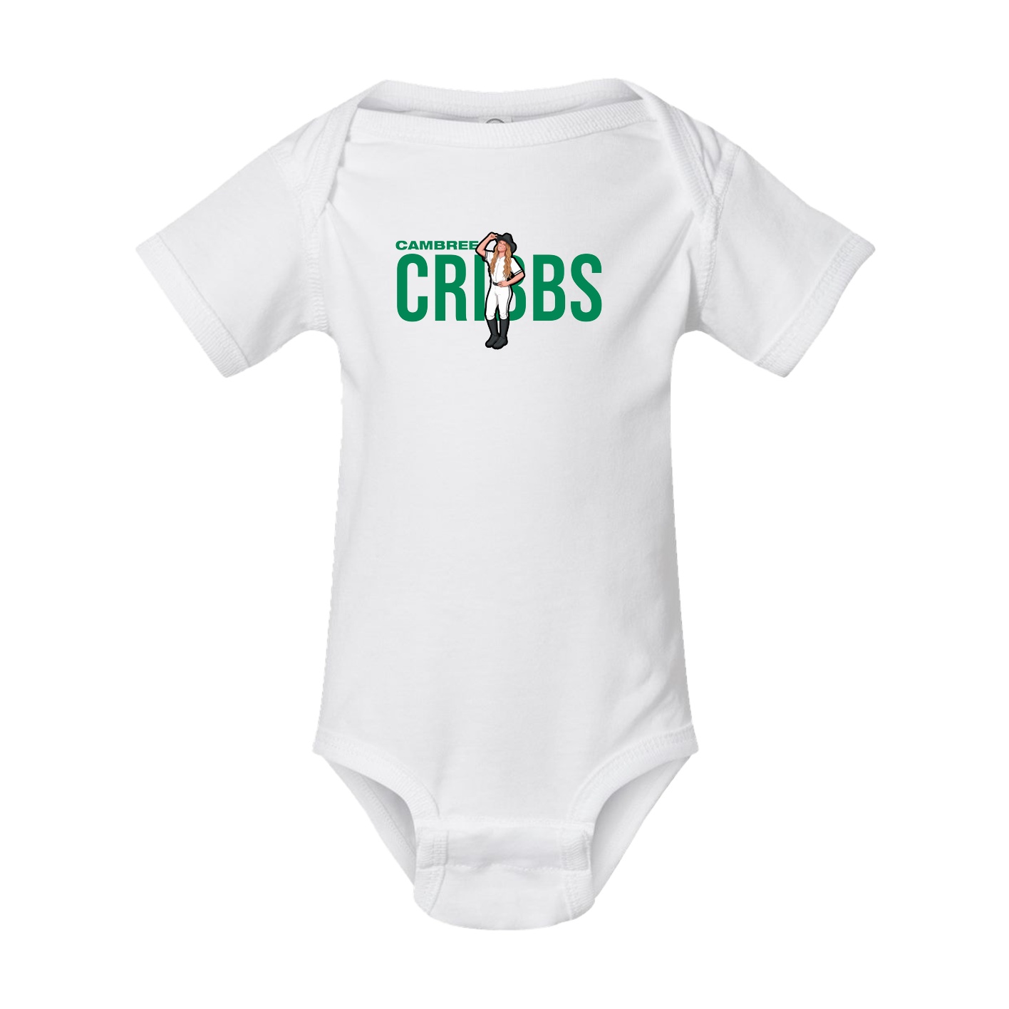 Baby Onesie — Player Name in White