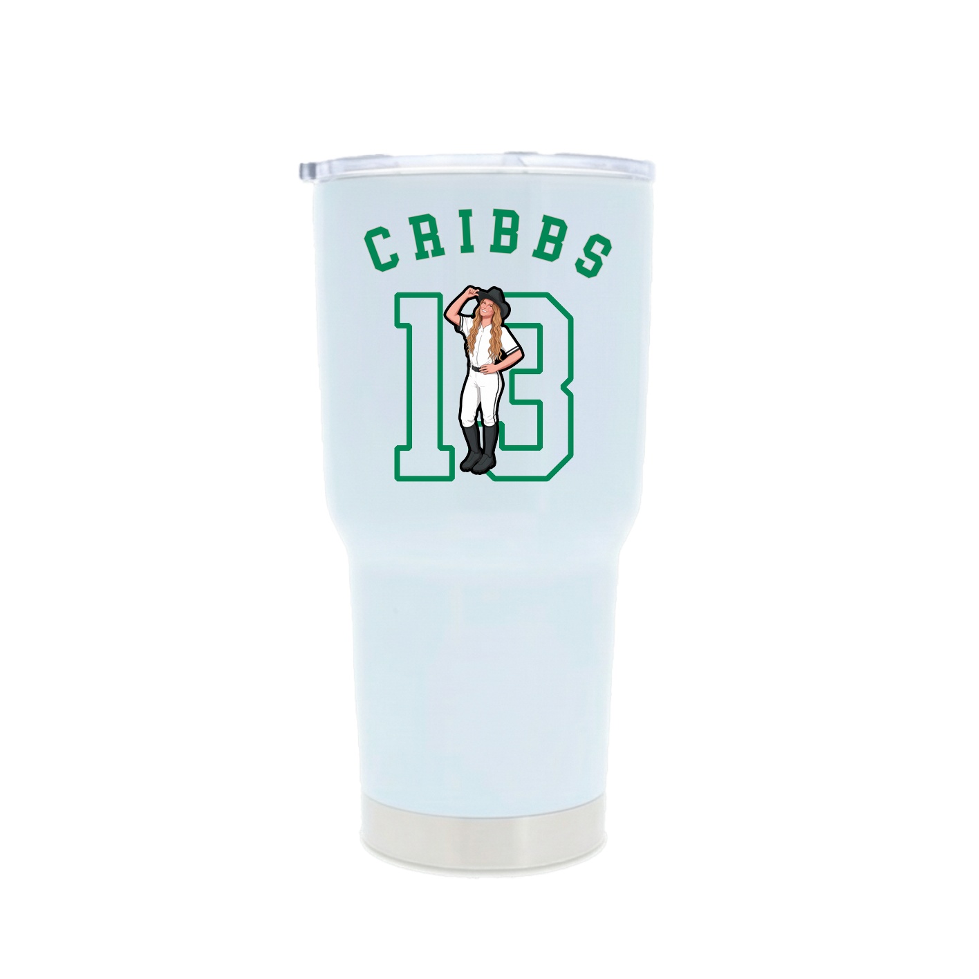 30oz Stainless Steel Tumbler — Shirsey Arch in White