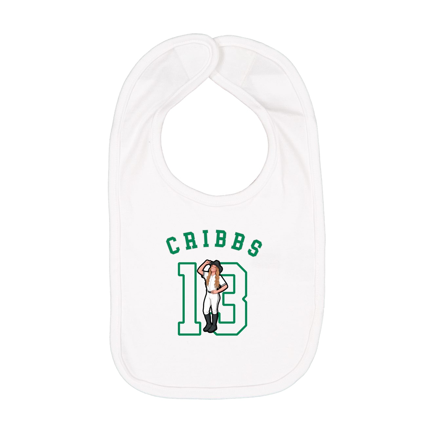 Infant Bib — Shirsey Arch in White
