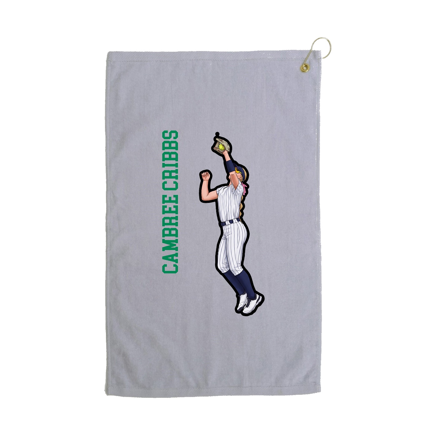 Golf Towel — Name Vertical in Grey