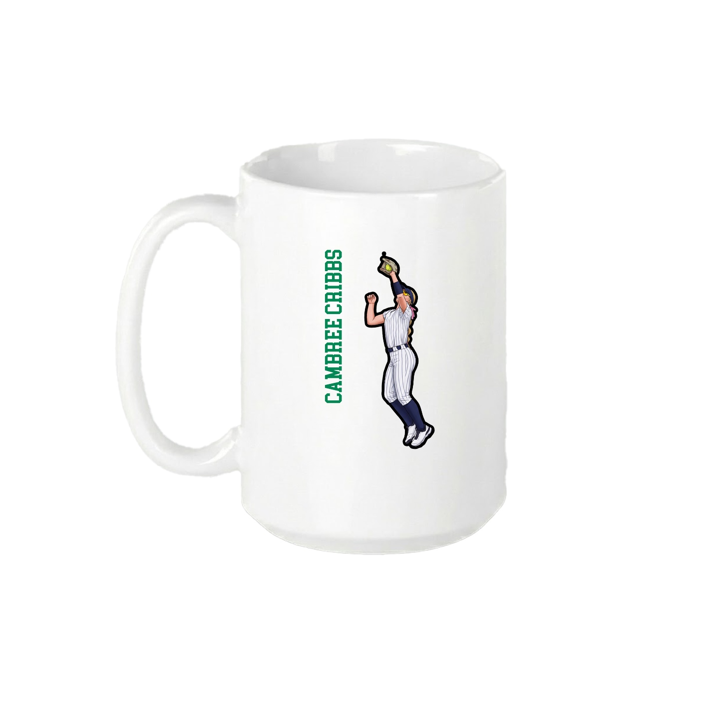 15oz Coffee Mug — Name Vertical in White