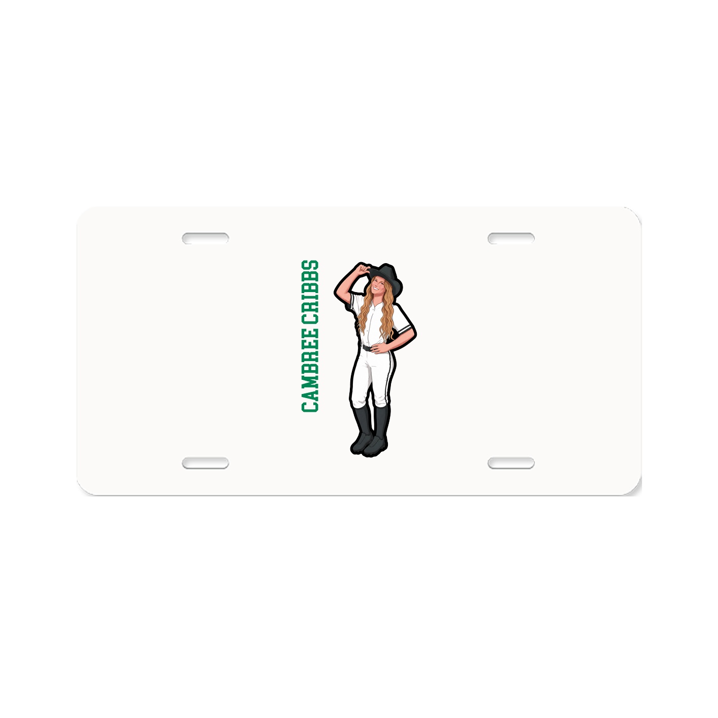 License Plate — Name Vertical in Classic