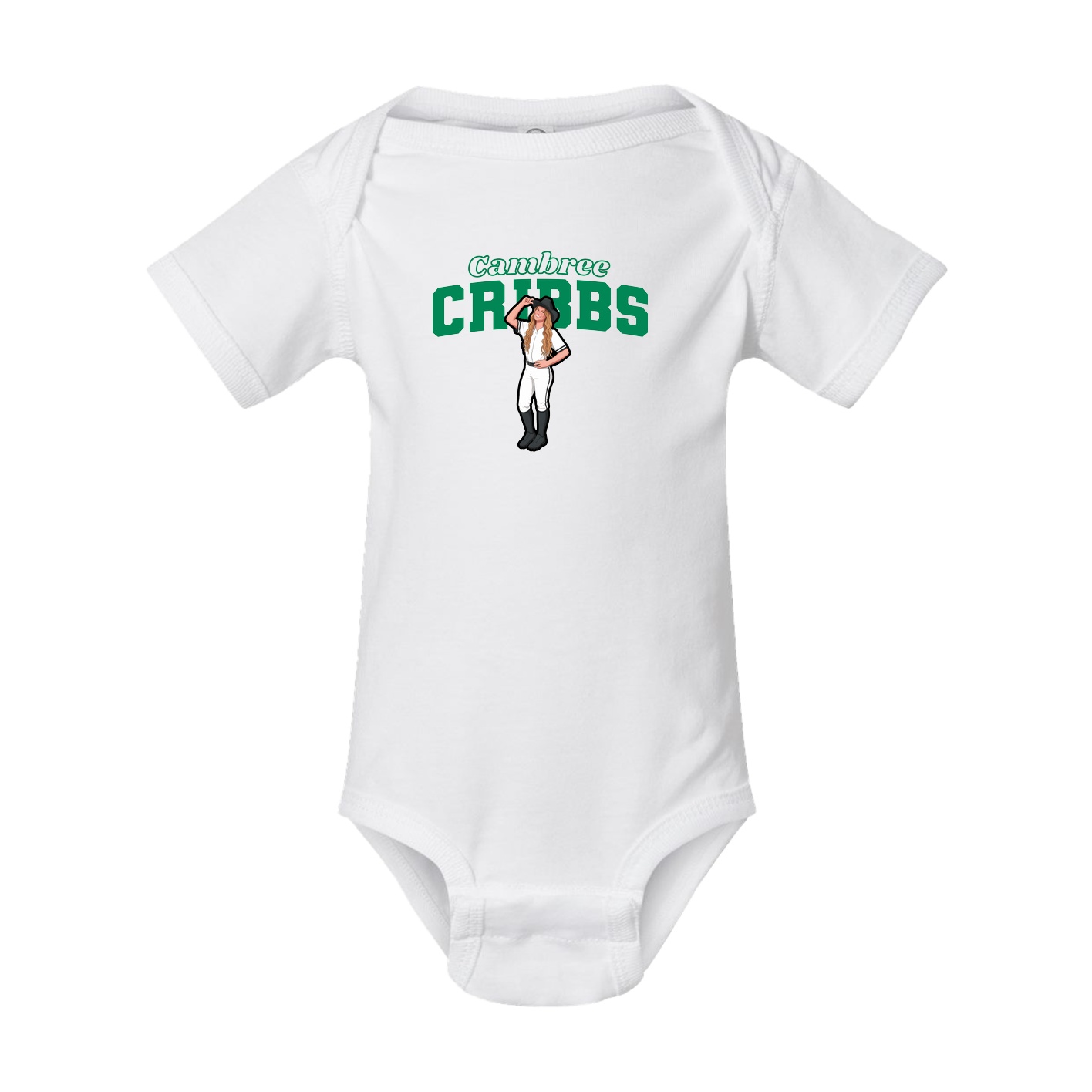 Baby Onesie — Name Arch in White