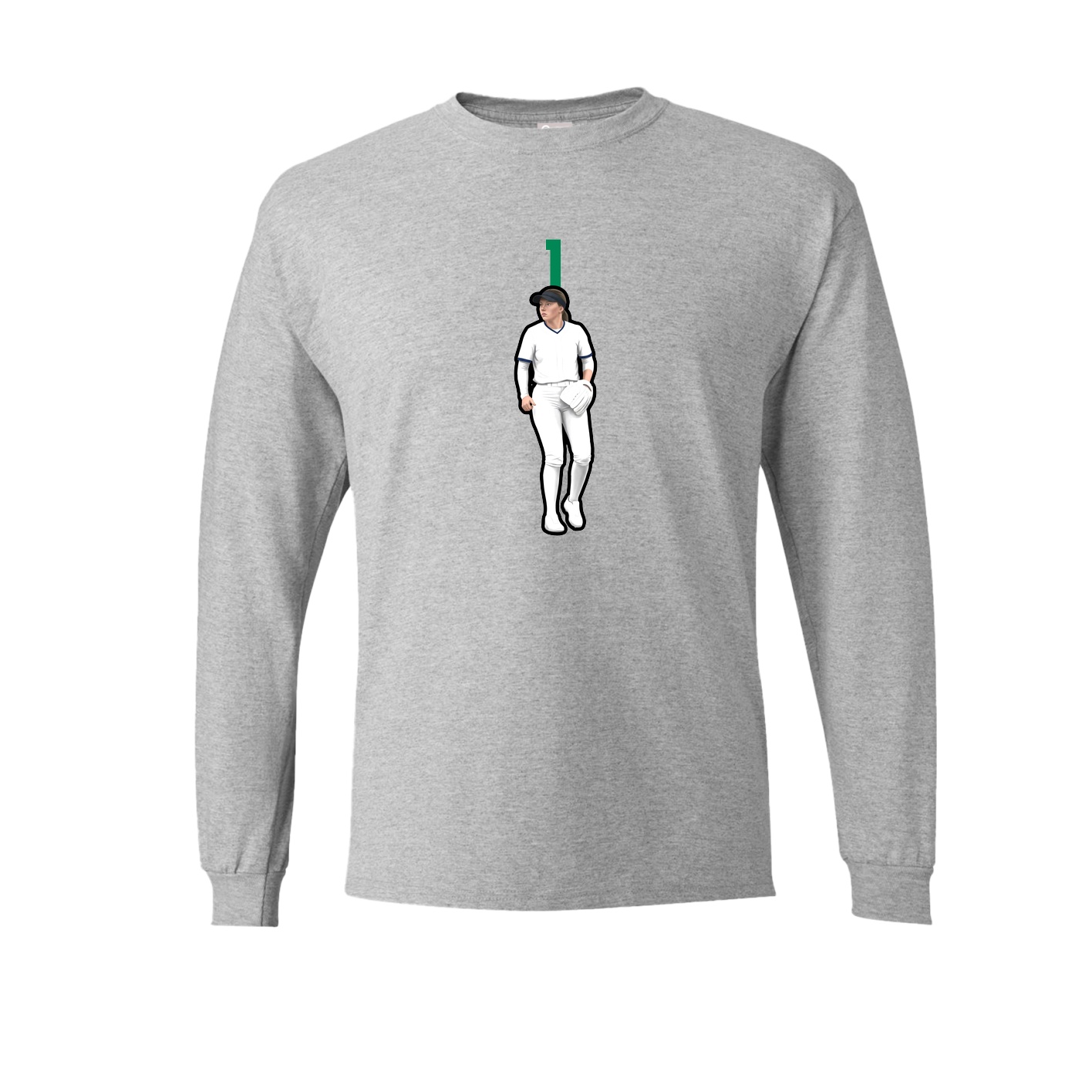 Long Sleeve Tee — Number Top in Grey
