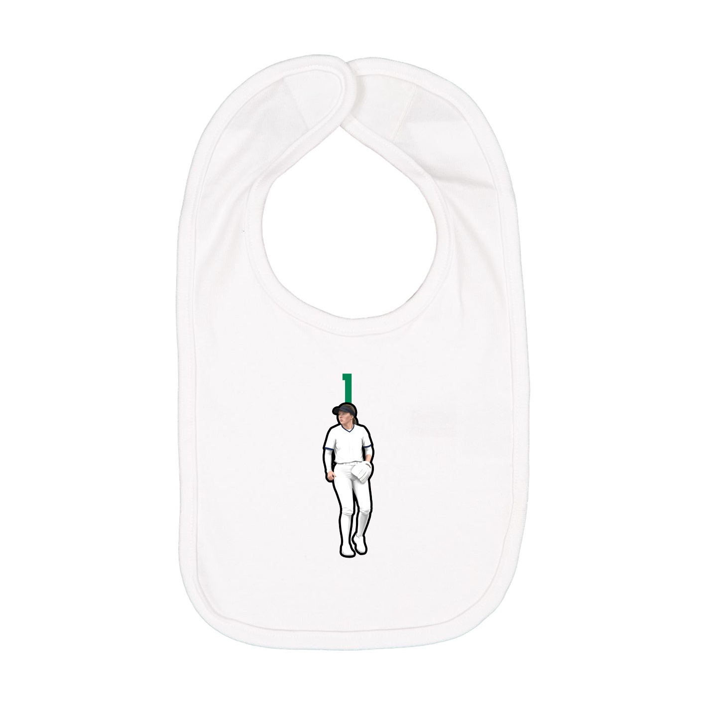 Infant Bib — Number Top in White