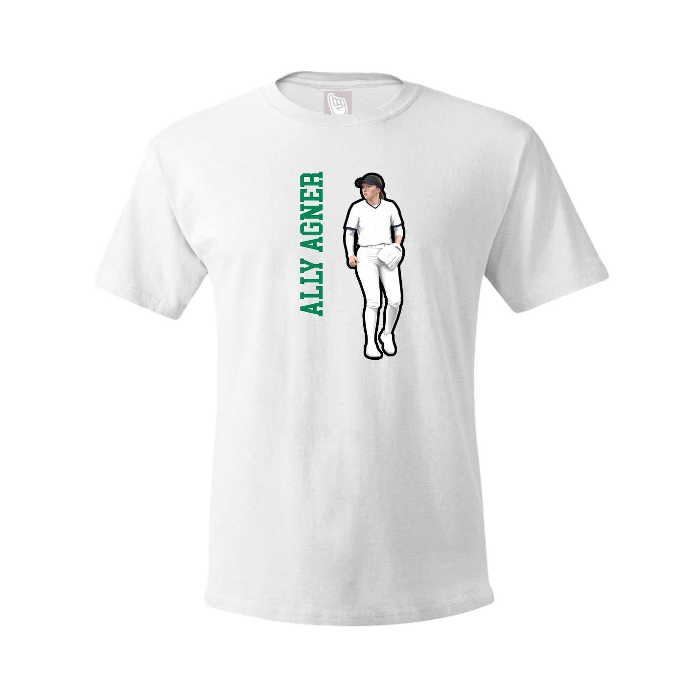 Tee — Name Vertical in White