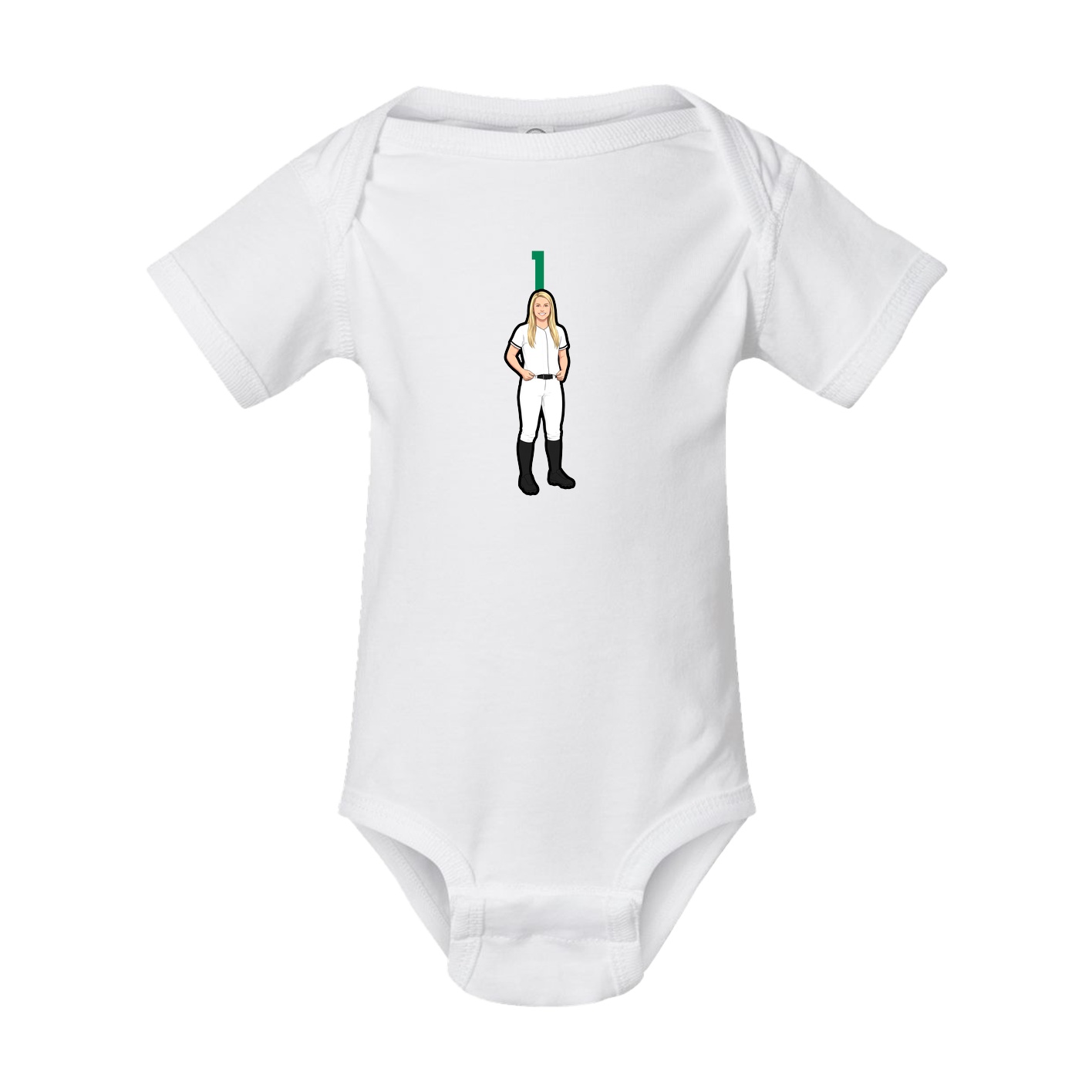 Baby Onesie — Number Top in White