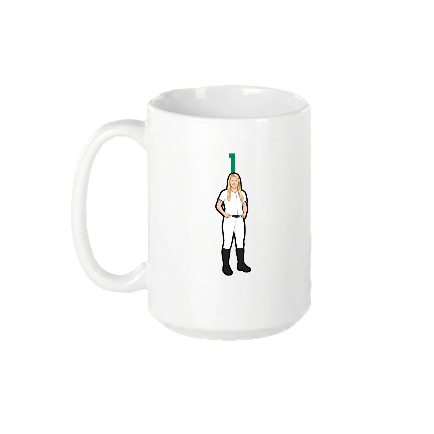 15oz Coffee Mug — Number Top in White