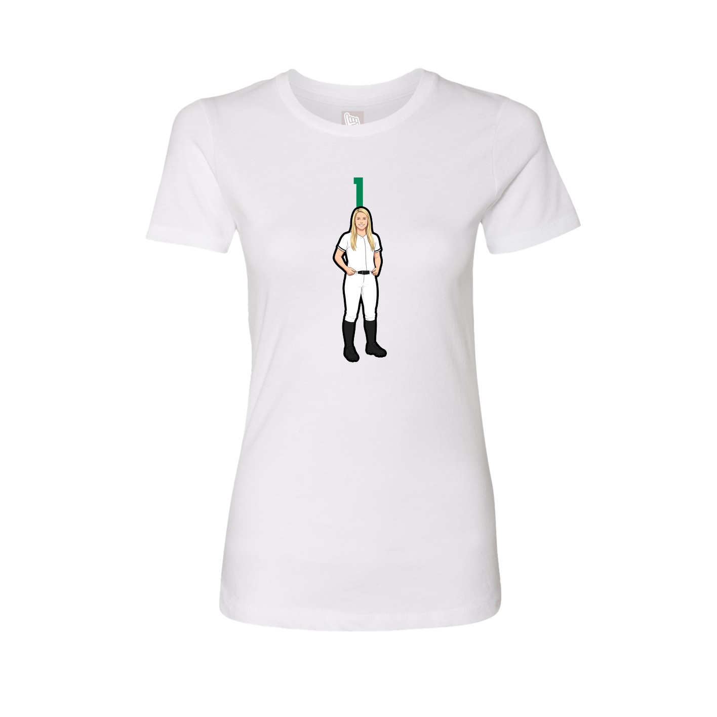 Fitted Women's Tee — Number Top in White