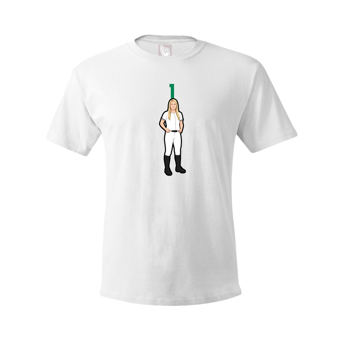Youth Tee — Number Top in White