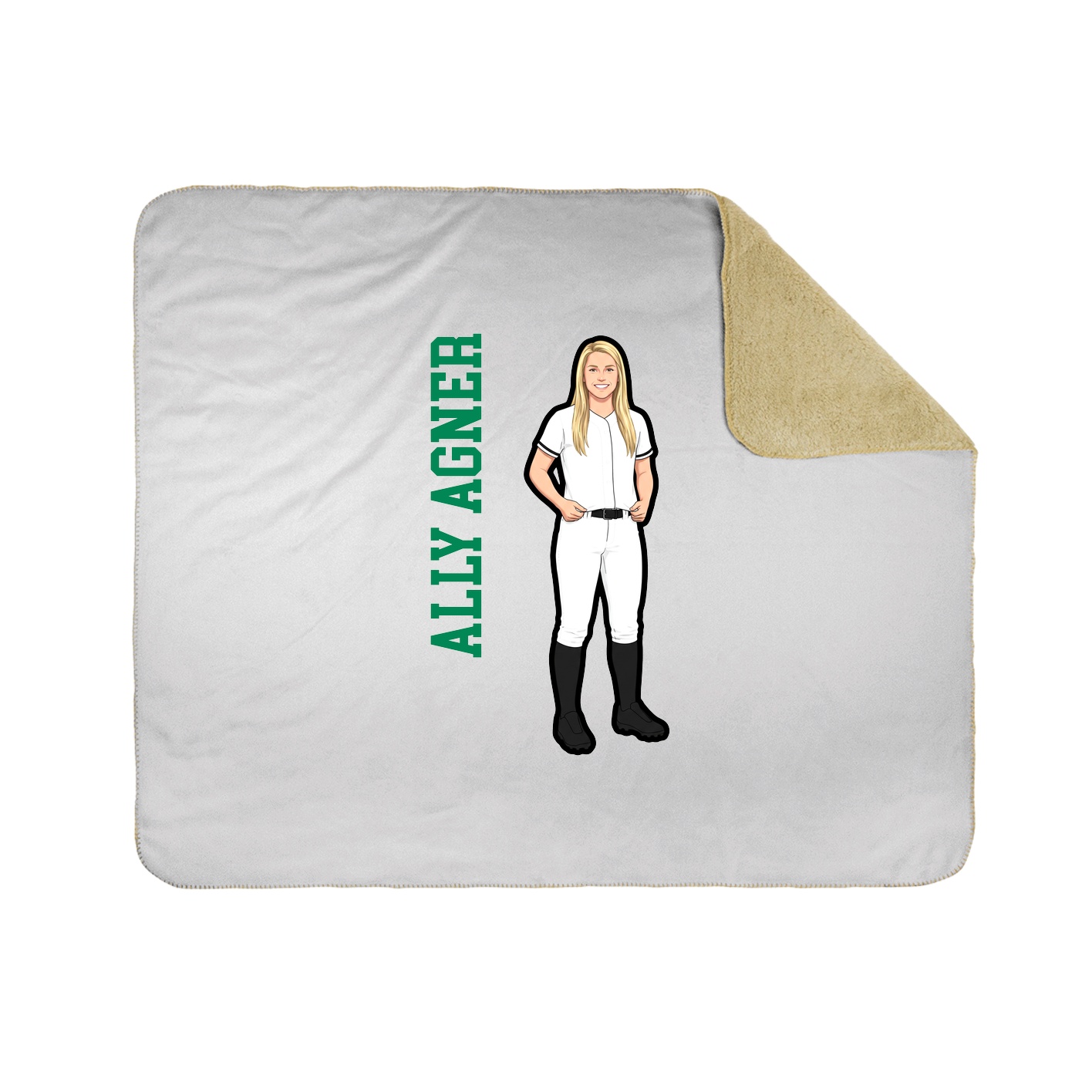 Throw Blanket — Name Vertical in White