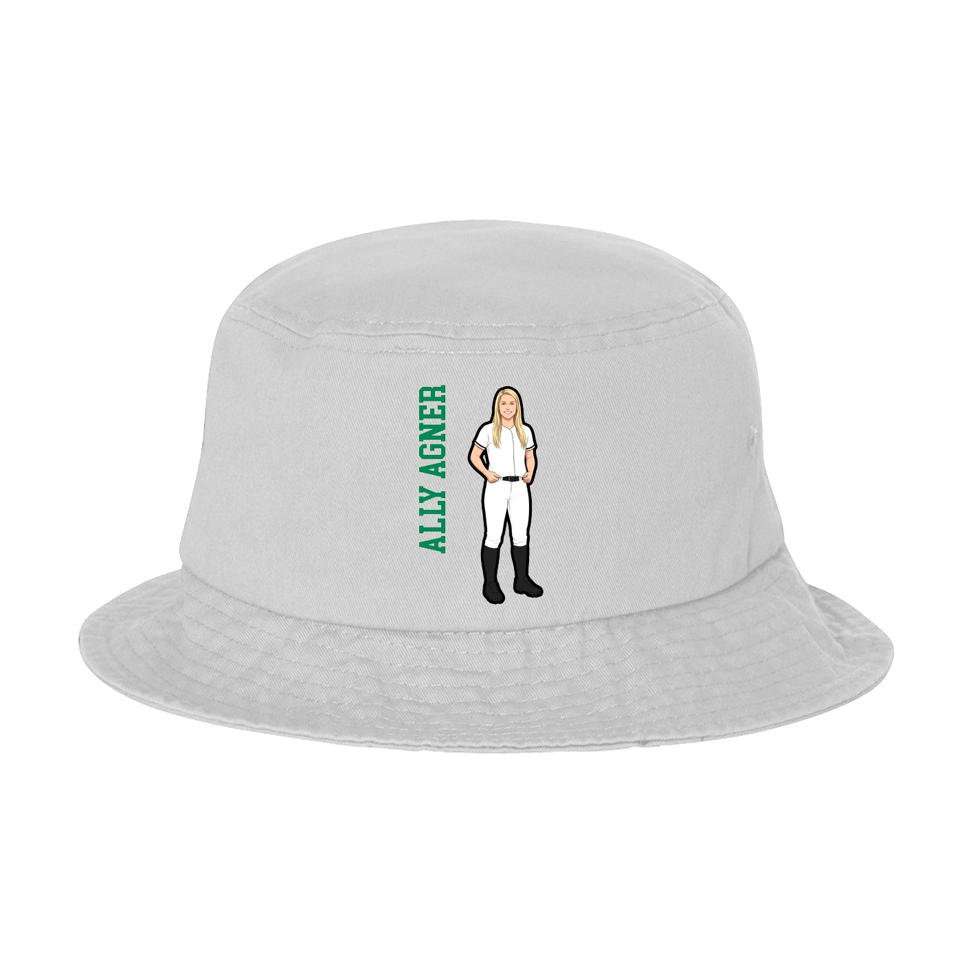 Bucket Cap — Name Vertical in White