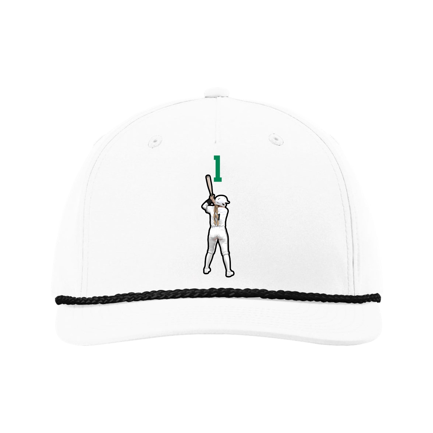 Five-Panel Classic Rope Cap — Number Top in White