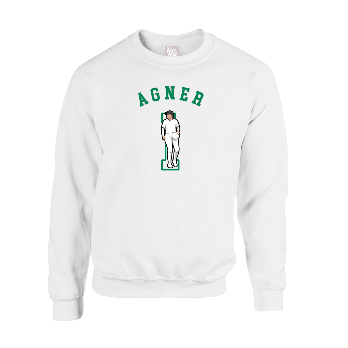 Fleece Crew — Shirsey Arch in White