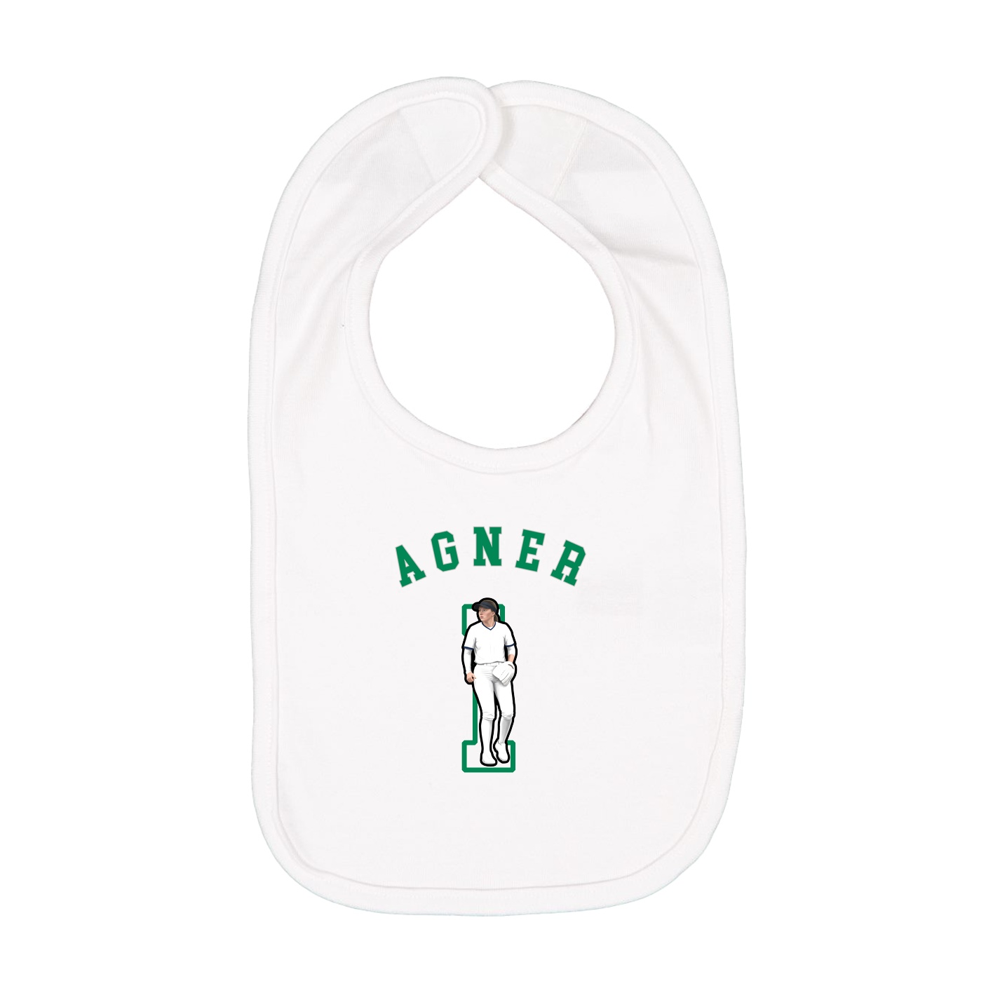 Infant Bib — Shirsey Arch in White