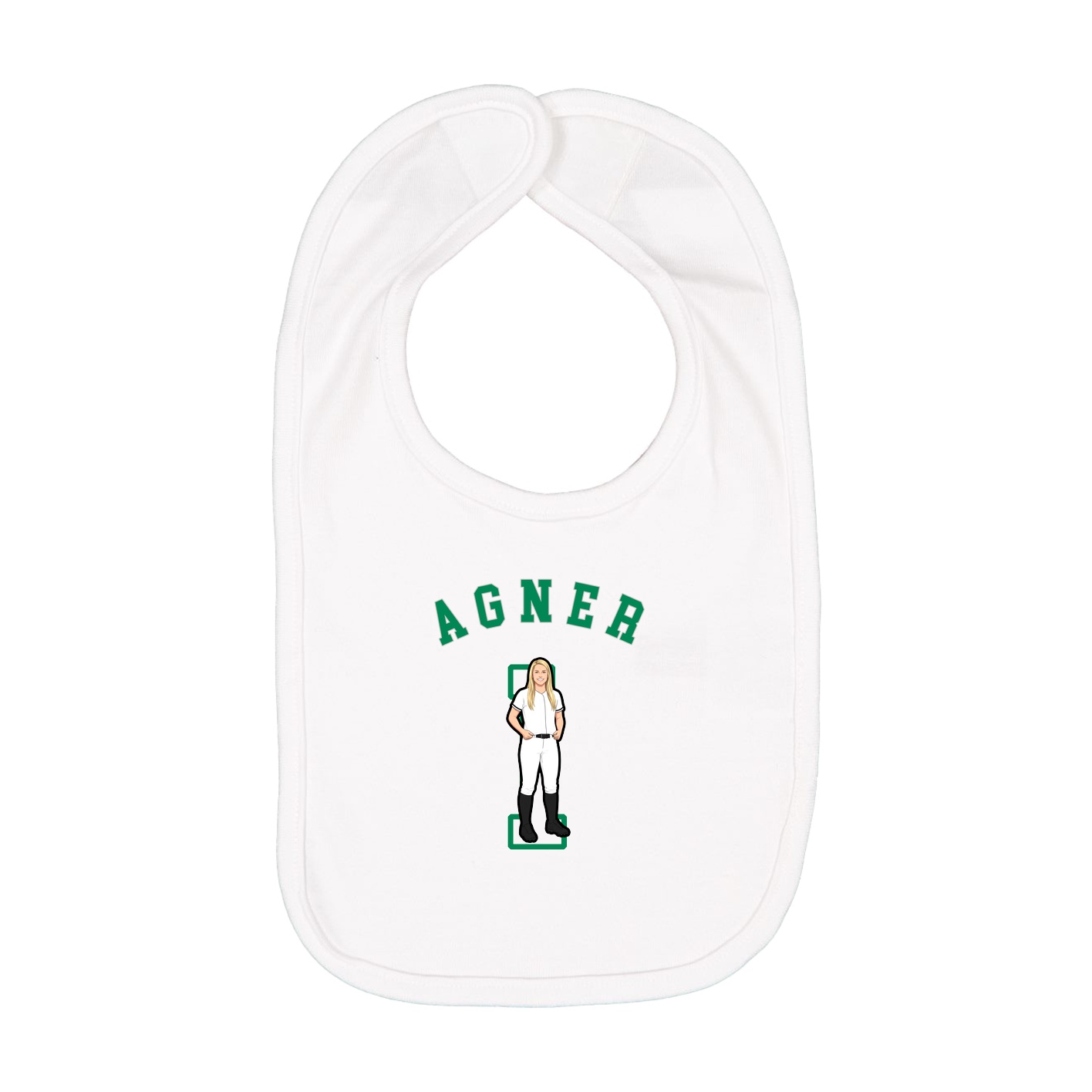 Infant Bib — Shirsey Arch in White