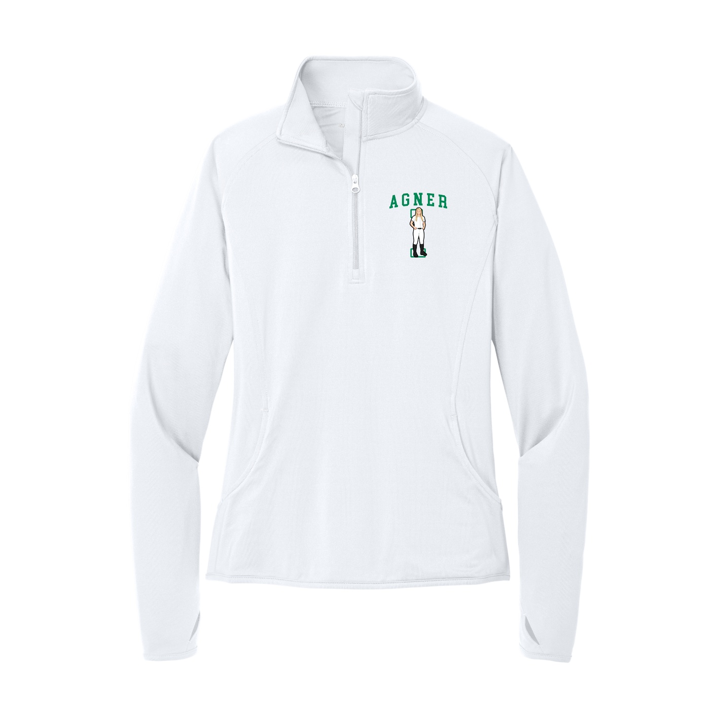 Women's Q-Zip Pullover — Shirsey in White