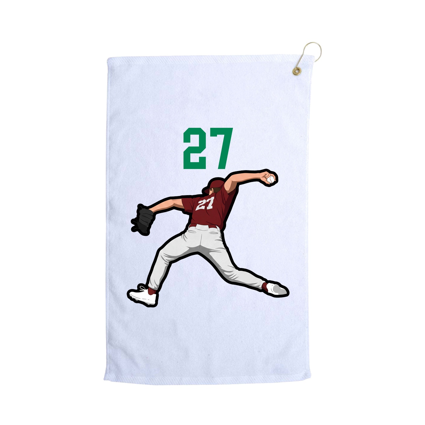 Golf Towel — Number Top in White