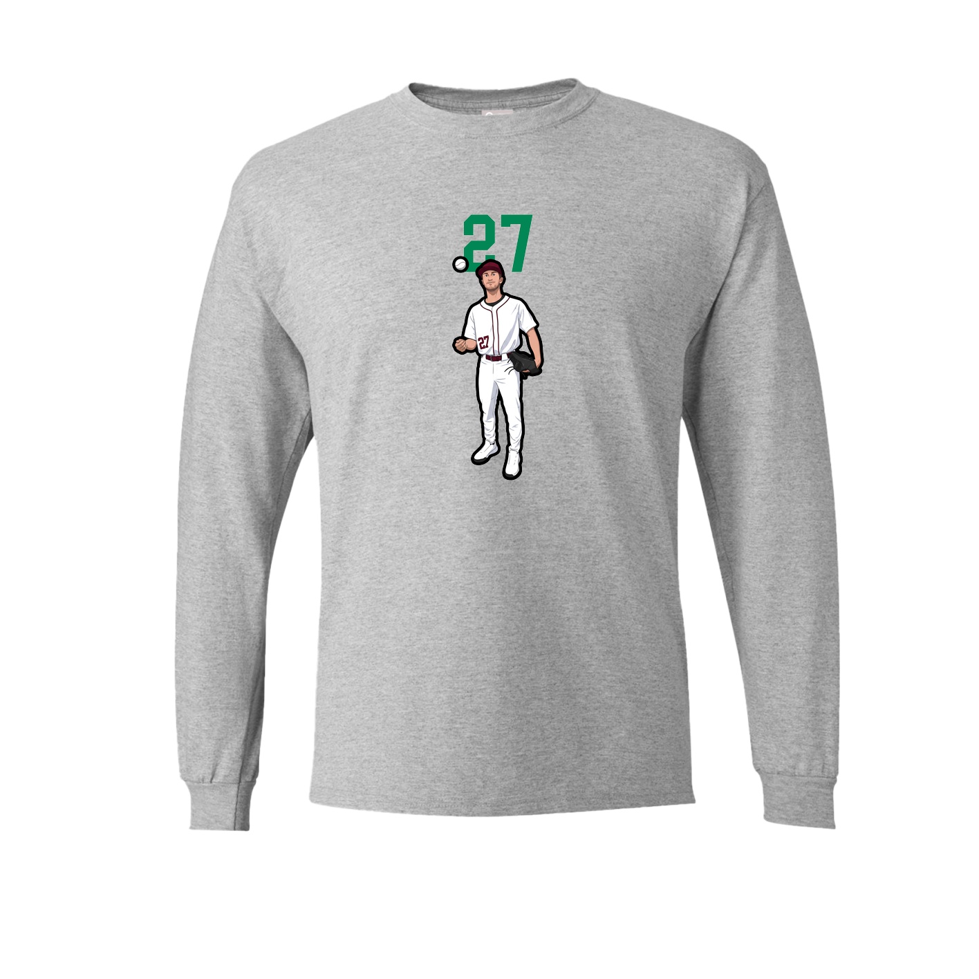 Long Sleeve Tee — Number Top in Grey