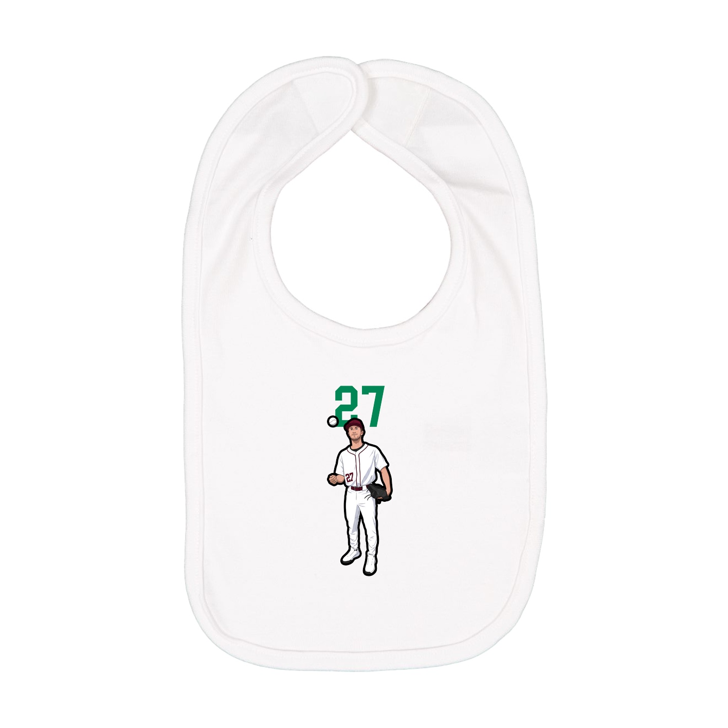 Infant Bib — Number Top in White