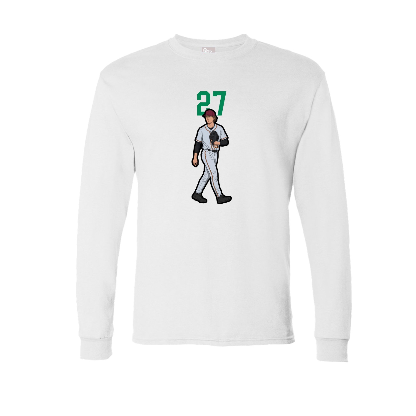 Long Sleeve Tee — Number Top in White
