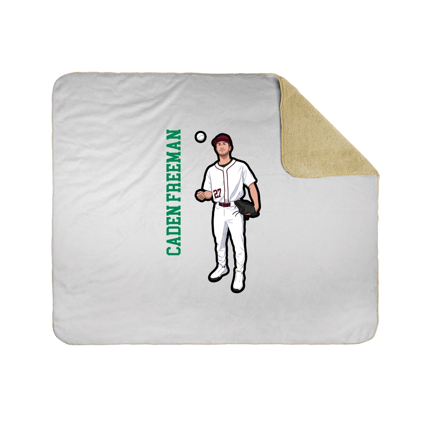 Throw Blanket — Name Vertical in White
