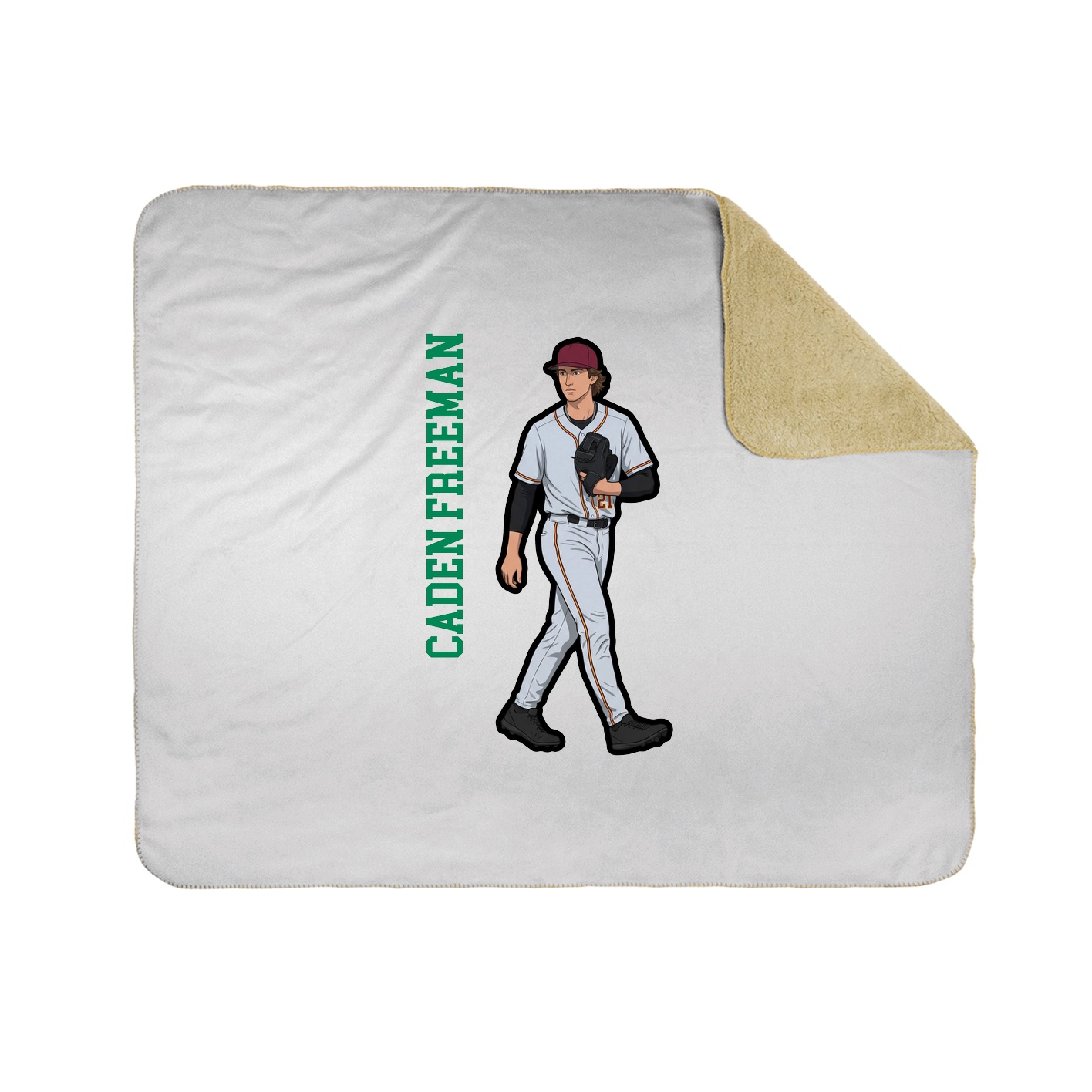 Throw Blanket — Name Vertical in White