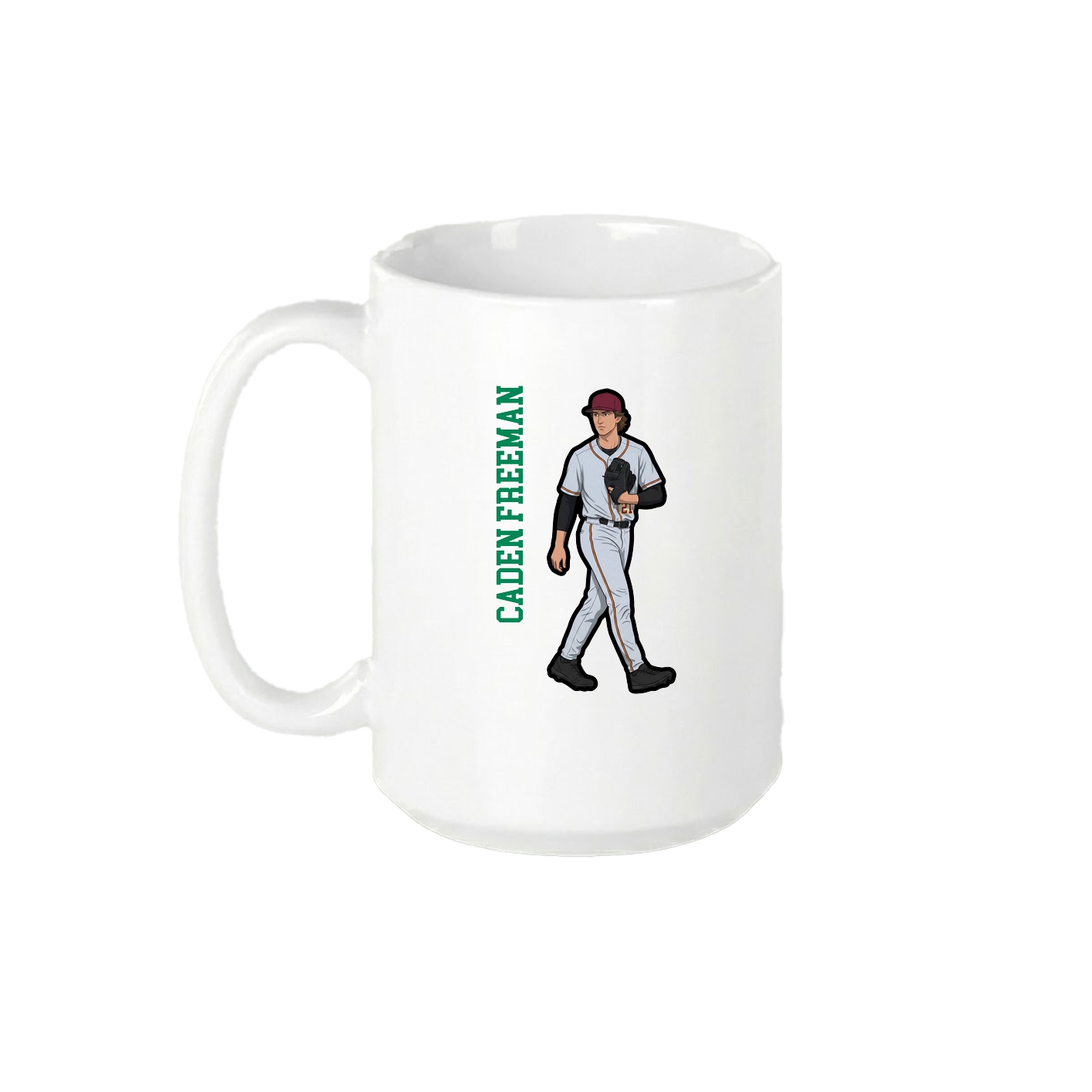 15oz Coffee Mug — Name Vertical in White