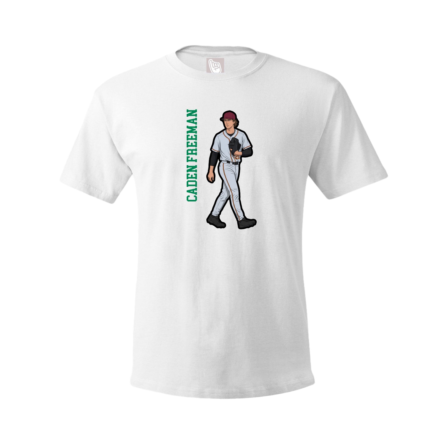 Tee — Name Vertical in White