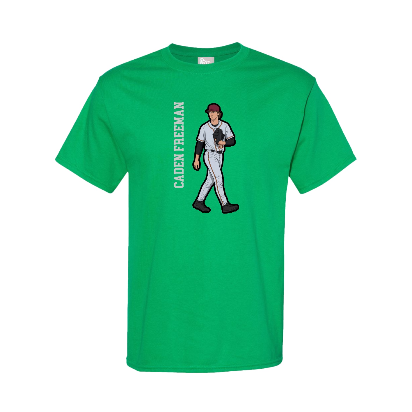 Youth Tee — Name Vertical in Green