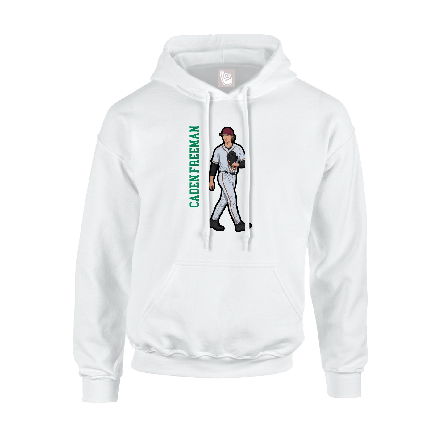 Youth Hoodie — Name Vertical in White