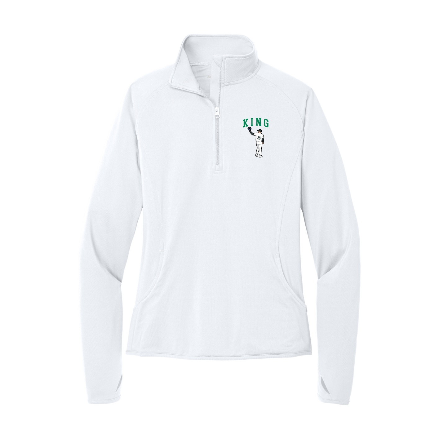 Women's Q-Zip Pullover — Shirsey in White