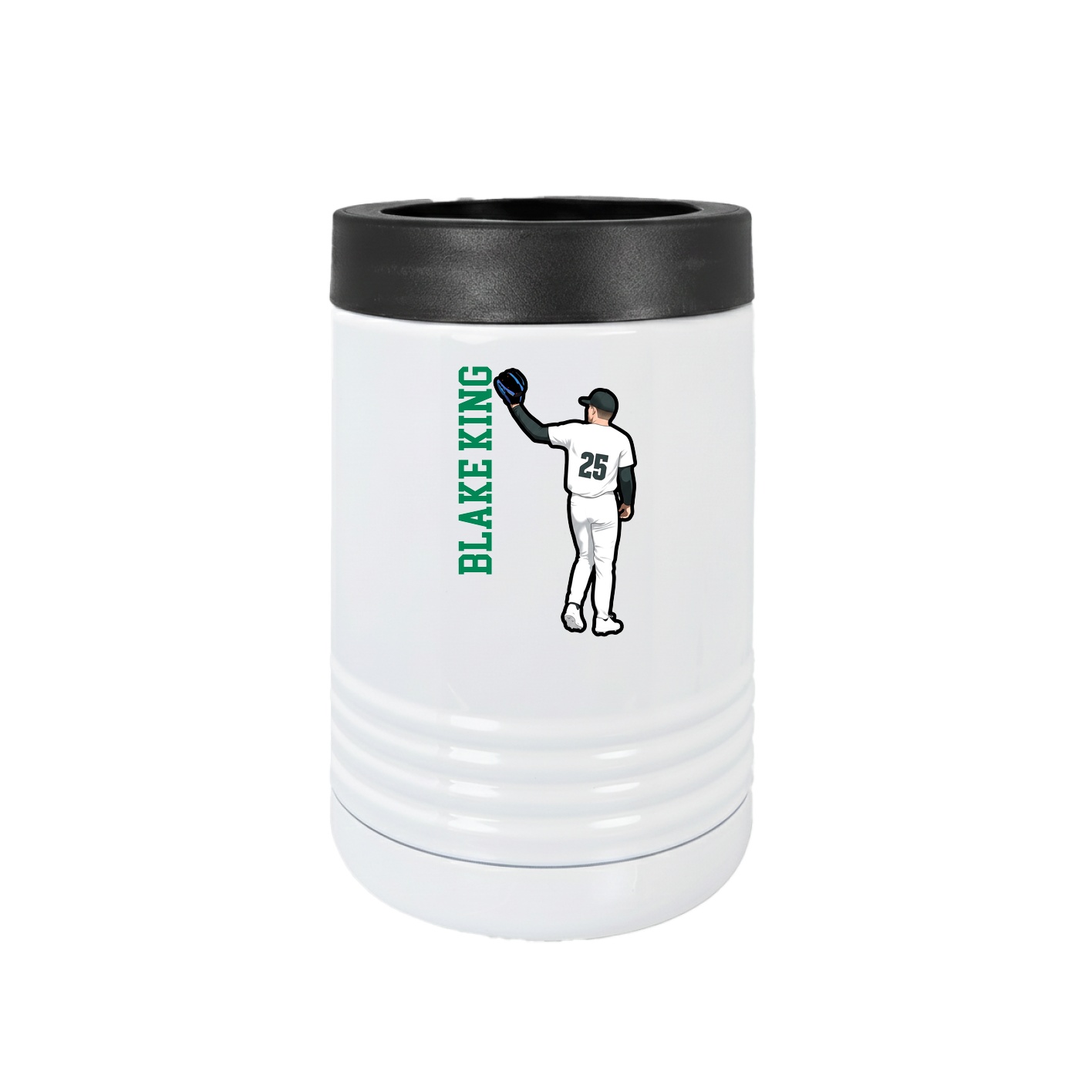 Beverage Holder — Name Vertical in White