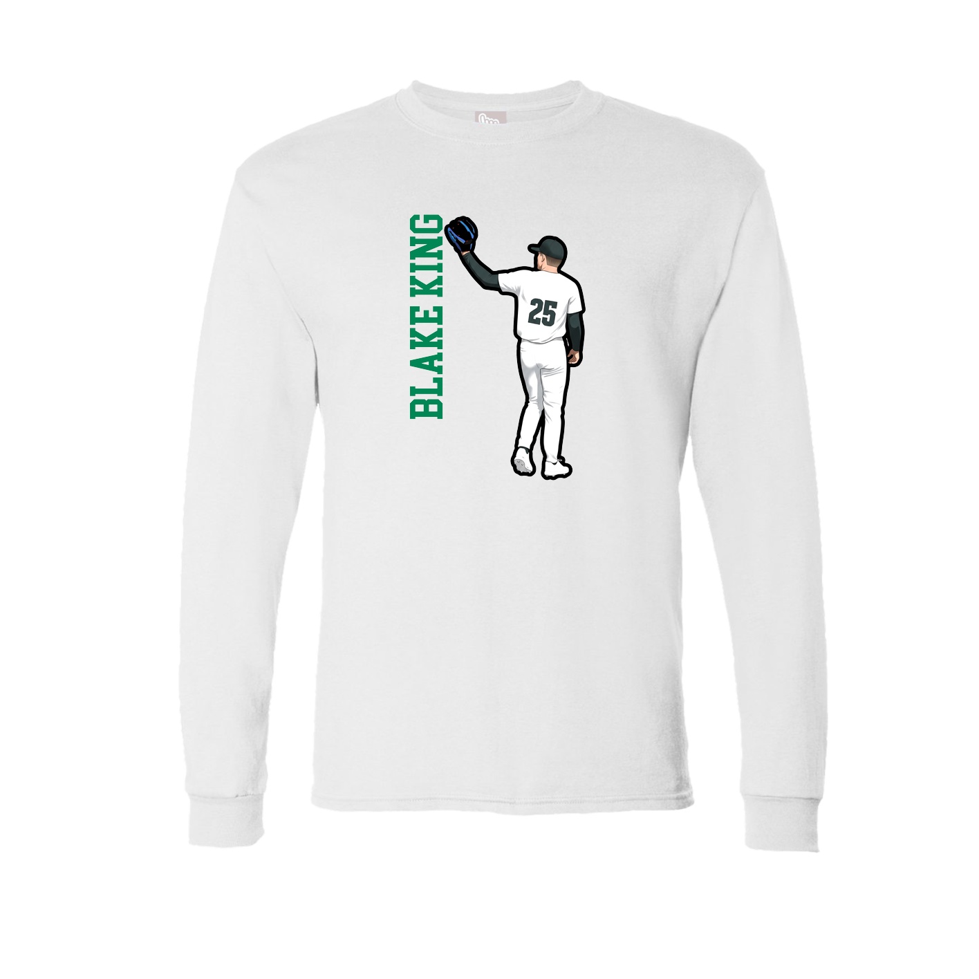 Long Sleeve Tee — Name Vertical in White
