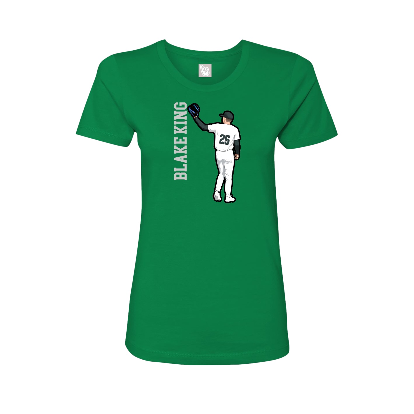 Womens Tee — Name Vertical in Green