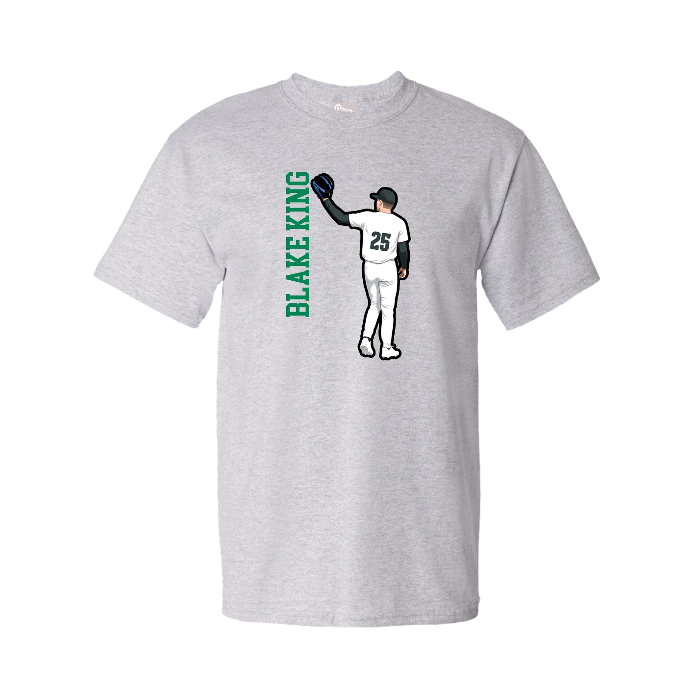 Youth Tee — Name Vertical in Grey