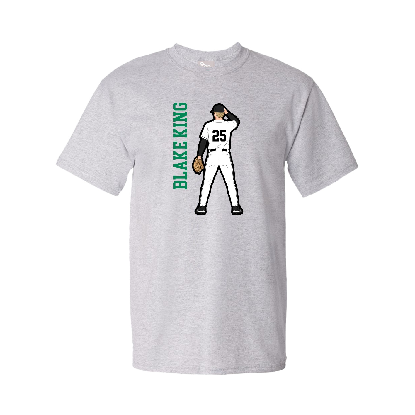 Youth Tee — Name Vertical in Grey