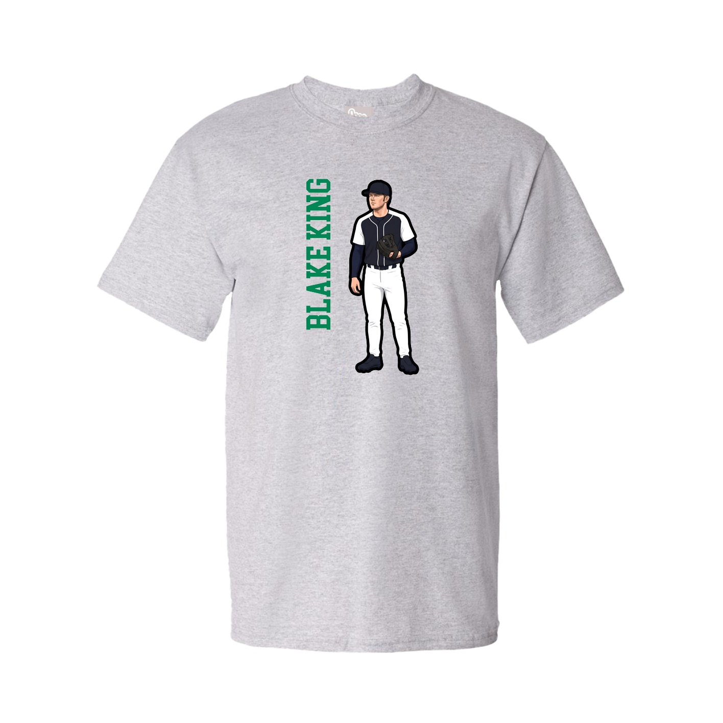 Tee — Name Vertical in Grey