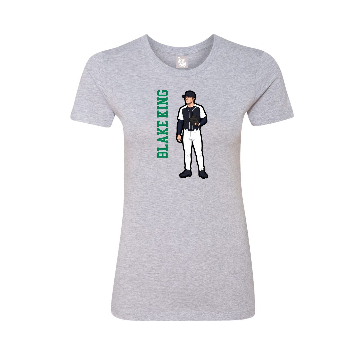Womens Tee — Name Vertical in Grey