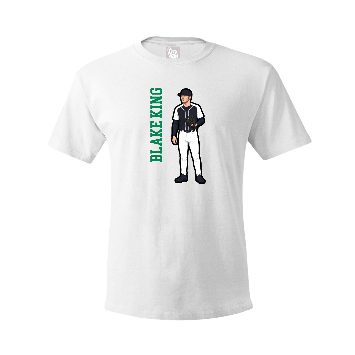 Youth Tee — Name Vertical in White