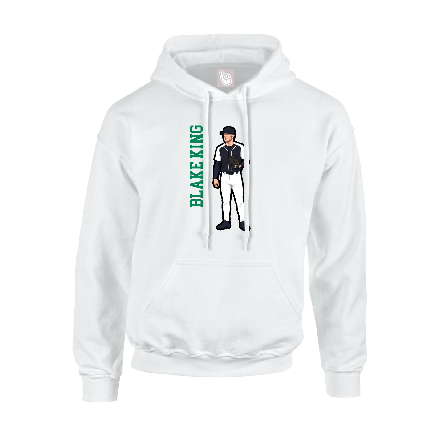 Hoodie — Name Vertical in White