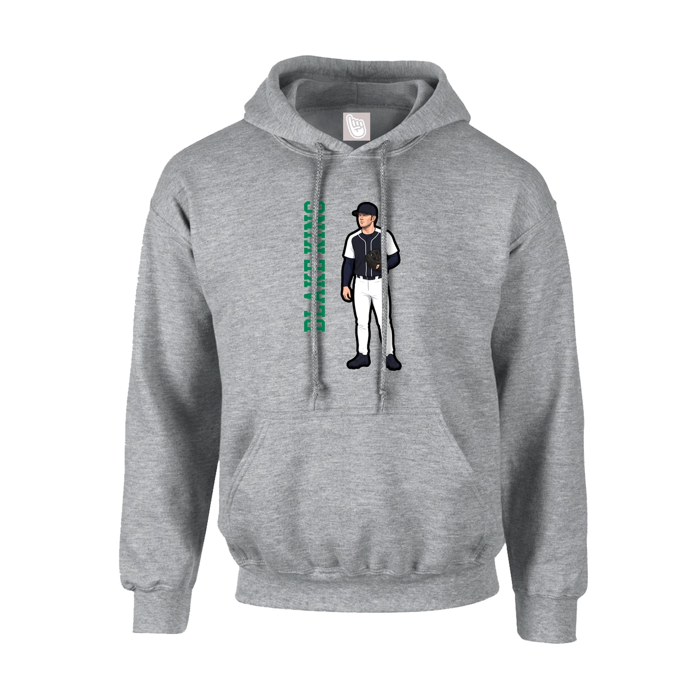 Youth Hoodie — Name Vertical in Grey
