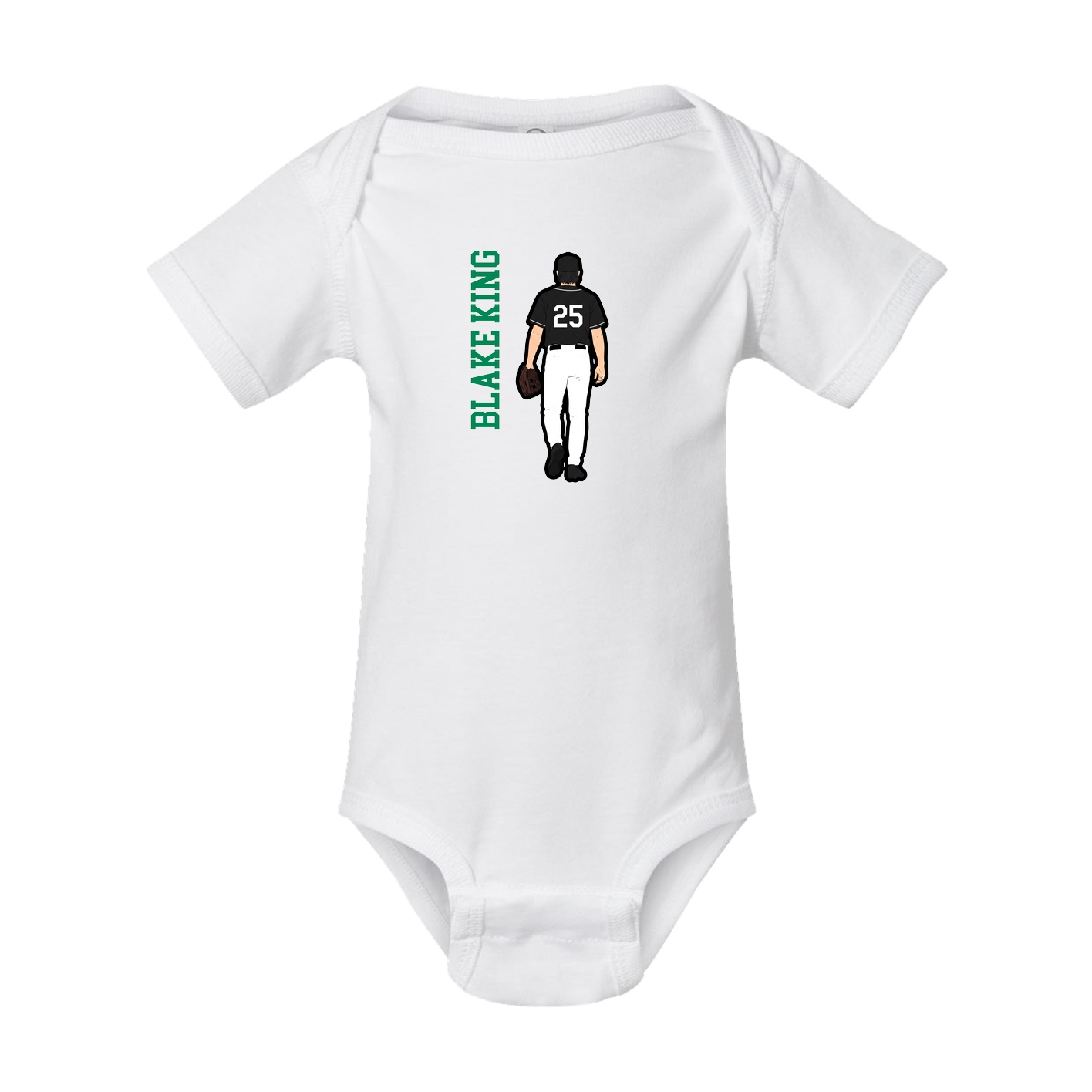 Baby Onesie — Name Vertical in White