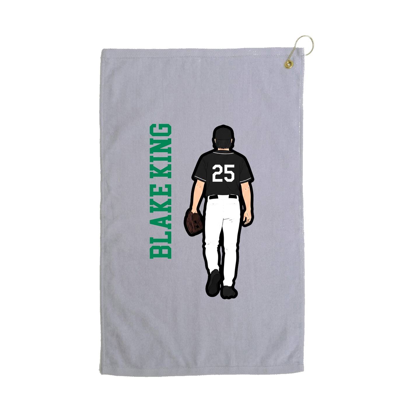 Golf Towel — Name Vertical in Grey
