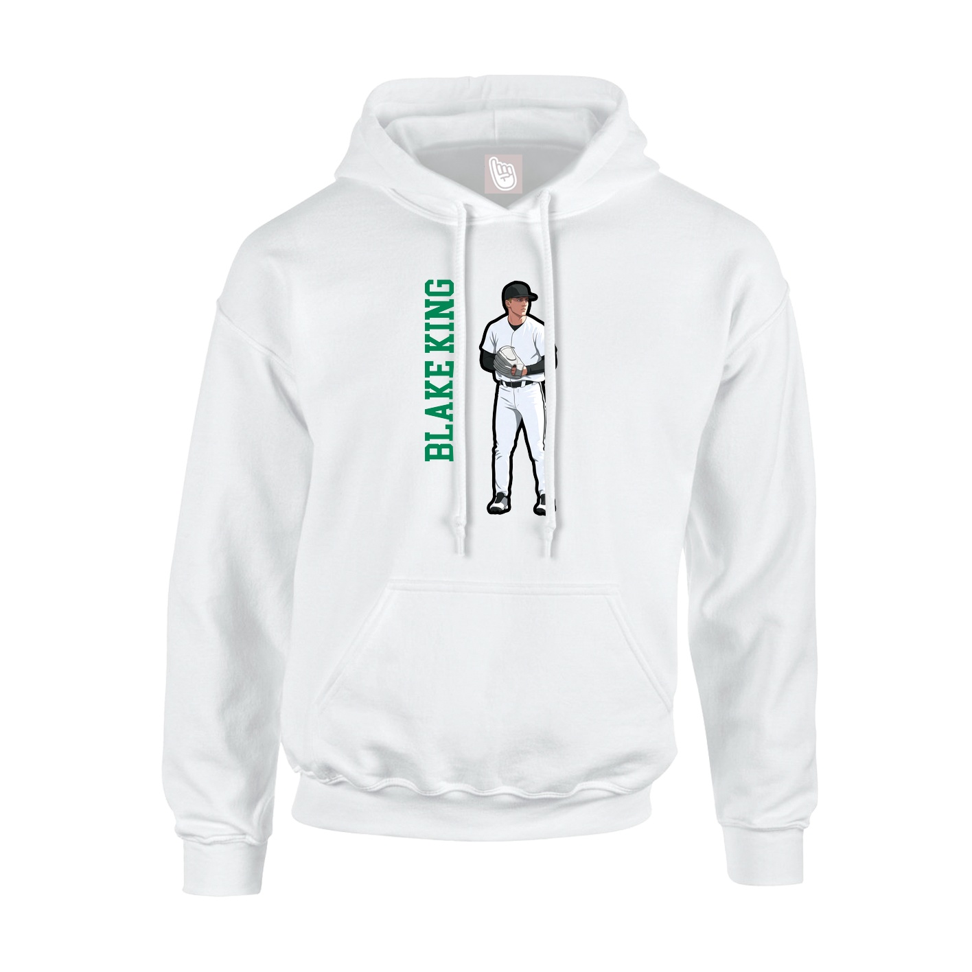 Hoodie — Name Vertical in White