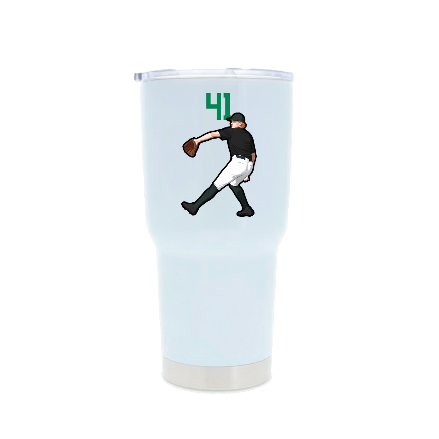 30oz Stainless Steel Tumbler — Number Top in White