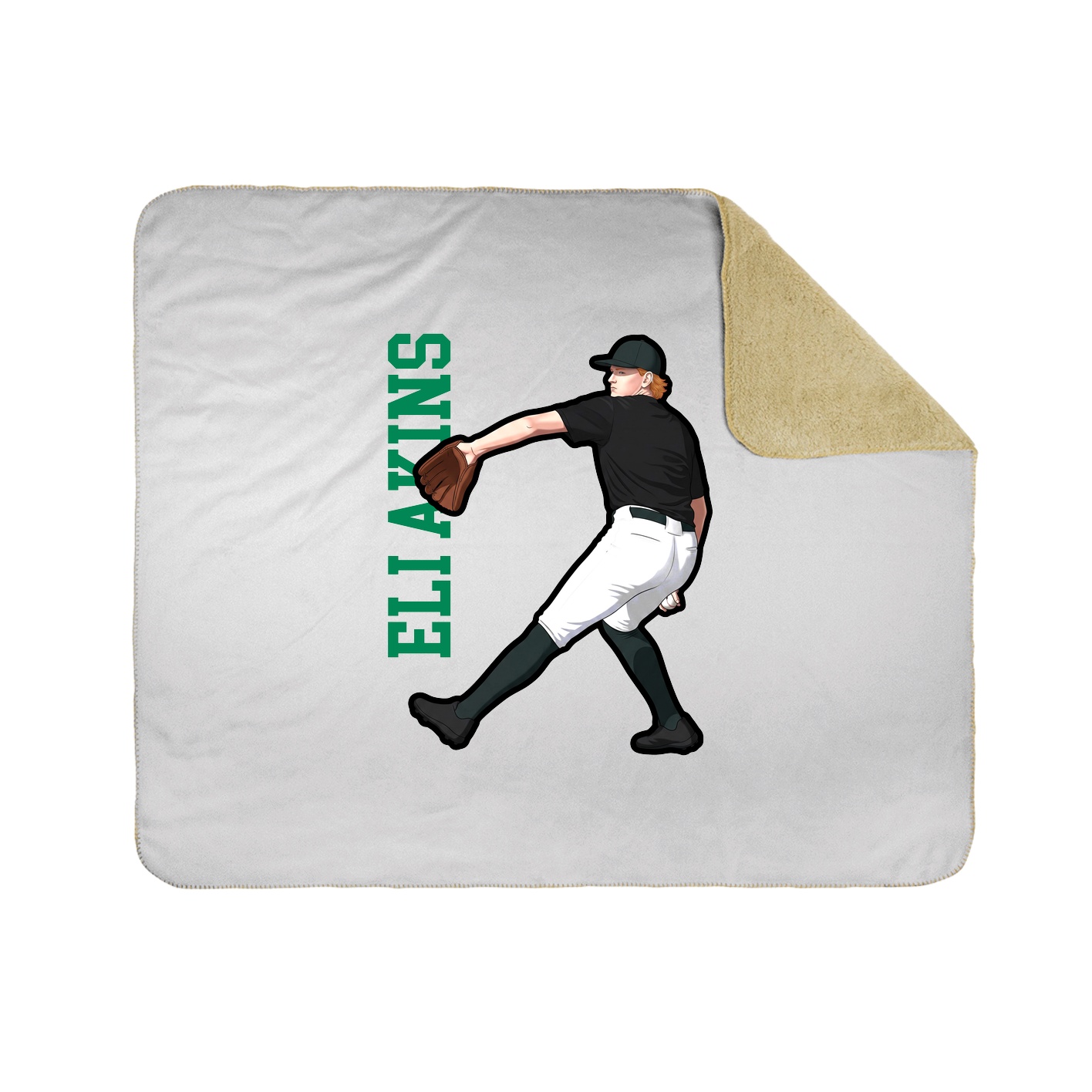 Throw Blanket — Name Vertical in White