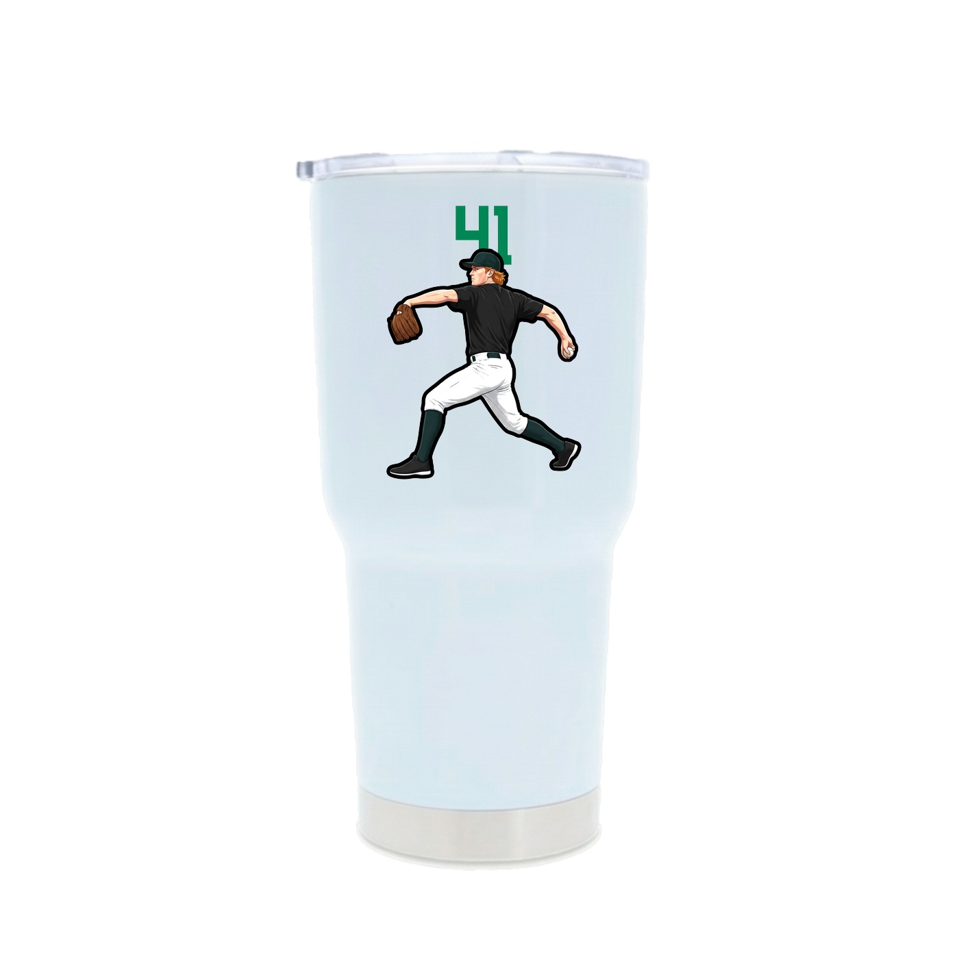 30oz Stainless Steel Tumbler — Number Top in White