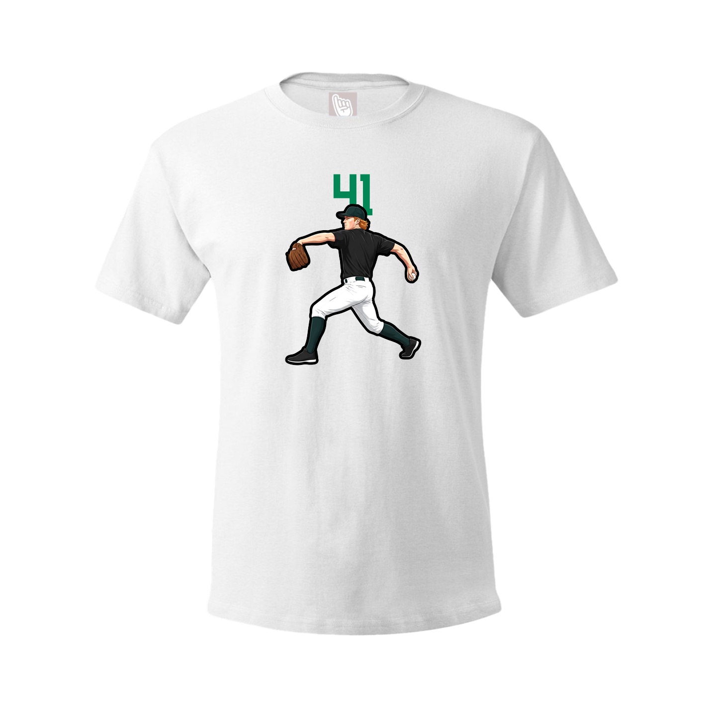 Youth Tee — Number Top in White